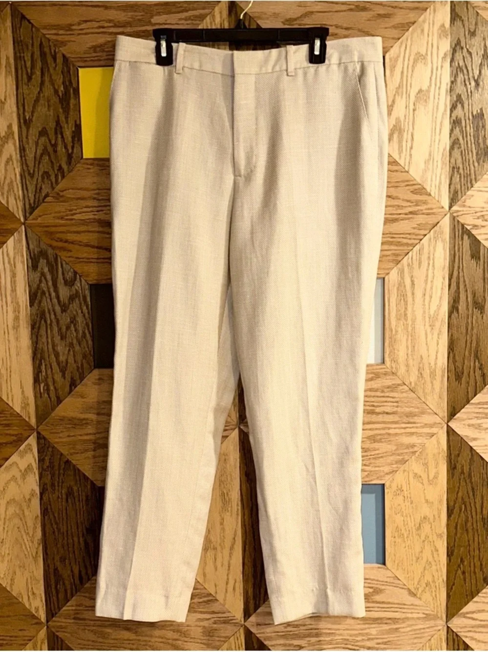 Rag & Bone New York Wool / Linen Trousers Mens Beige Luxury Dress Pants Sz 34